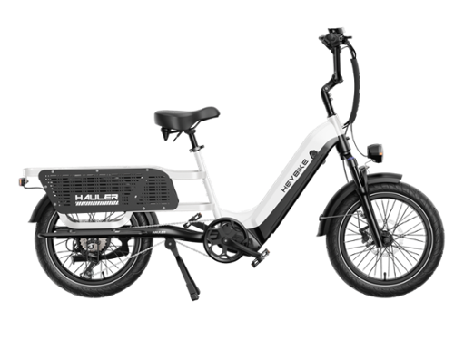 Heybike - Hauler Cargo Ebike w/55mi Max Operating Range 28 mph Max Speed 440lbs Max Load -Single Battery - White-Front_Standard 