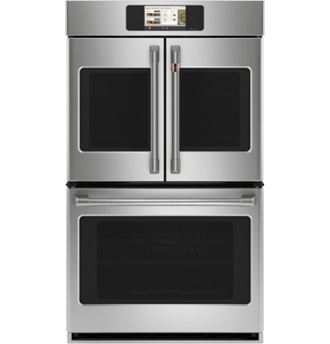 Café - 30" Smart Built-In Double Electric Convection French Door Wall Oven with No Preheat Air Fry - Stainless Steel