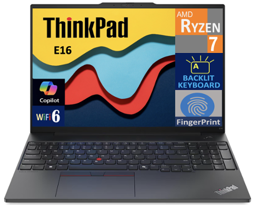 Lenovo ThinkPad E16 Laptop 16.0 WUXGA (AMD Ryzen 7 7735U, 16GB