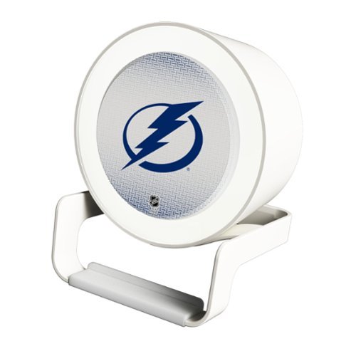 Keyscaper - Tampa Bay Lightning Linen Print Nightlight Charger & Bluetooth Speaker - White-Front_Standard 