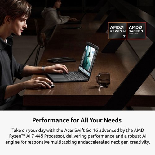 Acer Swift Go 16 AI - Copilot+ PC - 16 WUXGA Touchscreen Laptop - AMD Ryzen AI 7 445 2026 - 16GB Memory – 1TB Storage - Obsidian Black WORLDWIDE DELIVERY