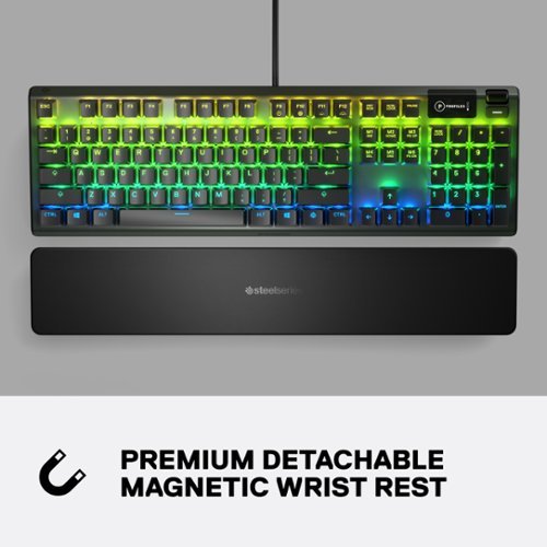 SteelSeries Apex 5 Full Size Wired Mechanical Hybrid Blue Tactile & Clicky Switch Gaming Keyboard with RGB Backlighting - Black GLOBAL SHIPPING