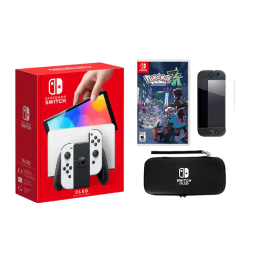 Switch Oled White Bundle With Accessories and Pokemon Z A Game
