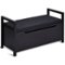 Costway - Shoe Bench Storage Rack Cushion Seat Ottoman Bedroom Hallway Entryway - Black-Front_Standard
