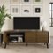ChaletPosh - Modern Minimalist TV Console in Wood Finish with Sliding Doors - Brown-Front_Standard