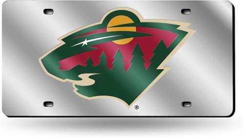 Rico Industries - Minnesota Wild Hockey NHL Logo Silver Mirror Look LASER License Plate - Multi-Front_Standard 