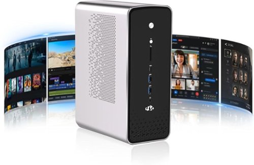 NIMO - Mini PC Desktop, AMD Ryzen AI Max+ 395 128GB LPDDR5 8000MHz RAM 2TB SSD Radeon 8060S 4K USB4.0 BT5.2 WiFi7 5.1GHz - Silver-Front_Standard 