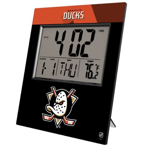 Keyscaper - Anaheim Ducks Color Block Digital Desk Clock - Multicolor-Front_Standard 