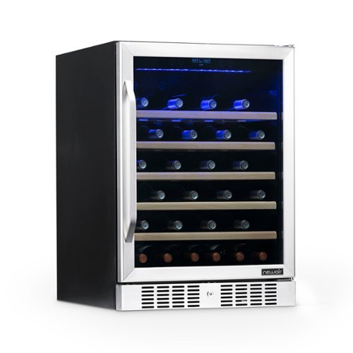 NewAir - 24" Built-In 52 Bottle Compressor Wine Fridge with Adjustable Shelves and Precision Digital Thermostat - Stainless Steel-Front_Standard 