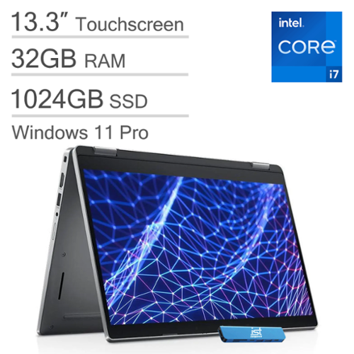 Dell - Latitude 5330 13.3" FHD 2-in-1 Touchscreen Business Laptop - Intel Core i7 with 32GB RAM/1TB SSD - Windows 11 Pro - Gray-Front_Standard 