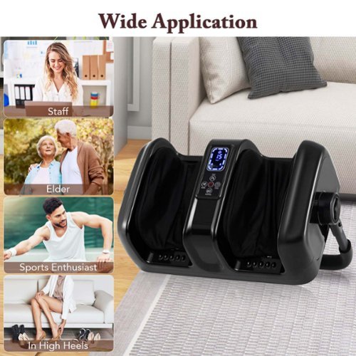 Costway Foot & Calf Massager Deep Kneading Shiatsu Massager Machine with Heat - Black BUY IN EUROPE