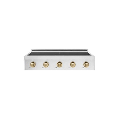 ZLINE - Autograph 36 in. Paramount Built-in Electric Induction Rangetop w/ 5 Element Cooktop in Satin Steel & Champagne Accents - Stainless Steel