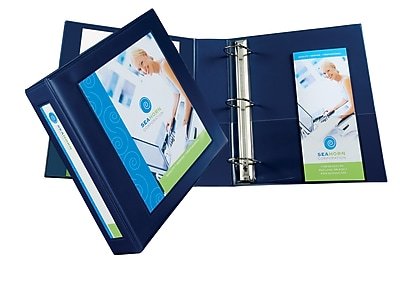 Avery - Heavy Duty 2" 3-Ring Framed View Binders, One Touch EZD Ring - Navy Blue-Front_Standard 
