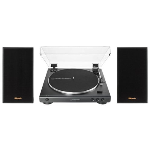 Klipsch - R-51PM Powered Bluetooth Speaker with 60X-BK Fully Automatic Belt-Drive Stereo Turntable - Bundle - Black-Front_Standard 