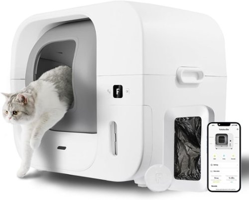 Furbulous - True Odor-Free Self Cleaning & Packing Litter Box, Automatic Cat Litter Box with Self-Pack, Refill System, APP Control - White-Front_Standard 
