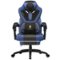 Dowinx - Gaming Chair Ergonomic with Adjustable Massage Lumbar Support, Reclining Office Chair with Footrest for Adults - Blue-Front_Standard