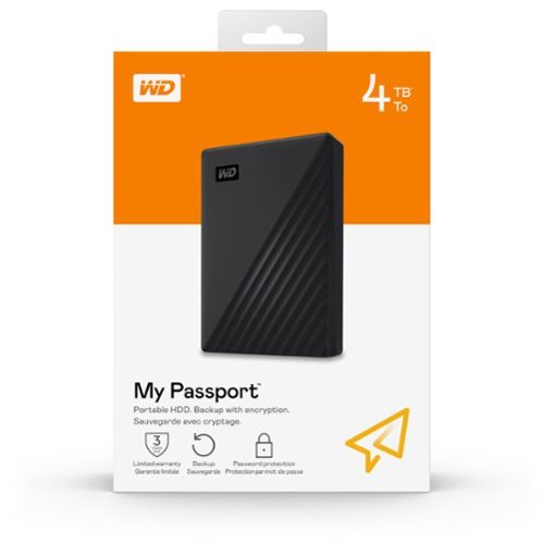 WD My Passport 4TB External USB 3.0 Portable Hard Drive - Black BUY IN EUROPE