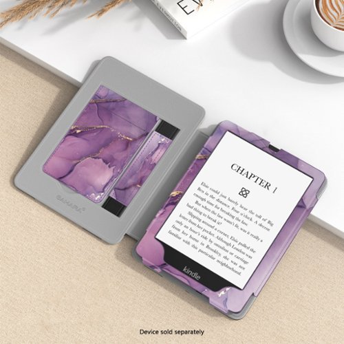 SaharaCase Indy Series Hand Strap Folio Case for Amazon Kindle Paperwhite (2024) and Colorsoft - Purple Marble HOW TO BUY