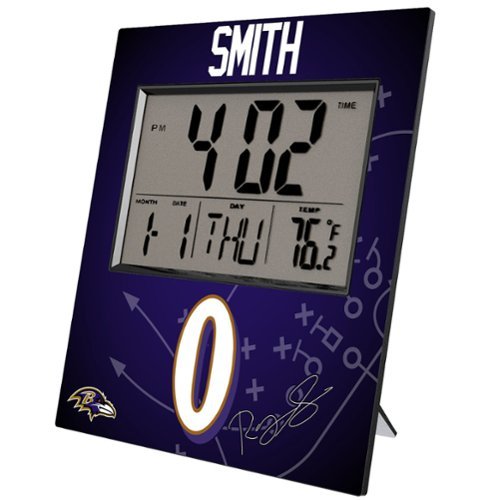 Keyscaper - Roquan Smith Baltimore Ravens Digital Desk & Wall Clock - Multicolor-Front_Standard 