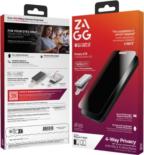ZAGG 4-Way Privacy XTR Glass Screen Protector for Apple iPhone 17 - Black BUY IN UAE