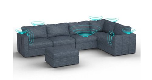 Lovesac - 6 Seats + 8 Sides Rained Chenille & Lovesoft with 6 Speaker Immersive Sound + Charge System