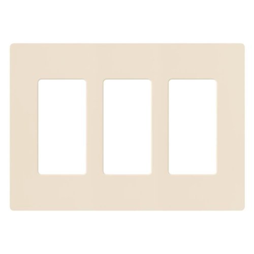 Lutron - Claro 3-Gang Wall Plate - Light Almond-Front_Standard 