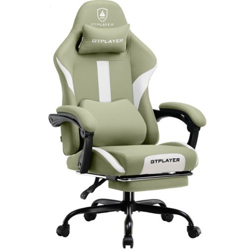 GTPlayer - Gaming Chair Breathable Fabric Ergonomic Computer Desk Chair - Green-Front_Standard 