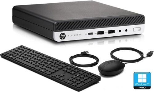 HP - Refurbished Excellent - EliteDesk 800 G5 Mini PC Desktop, Intel Core i5-9500T, 32GB DDR4 RAM, 512GB SSD, Keyboard & Mouse, WiFi, Win11 Pro - Black-Front_Standard 