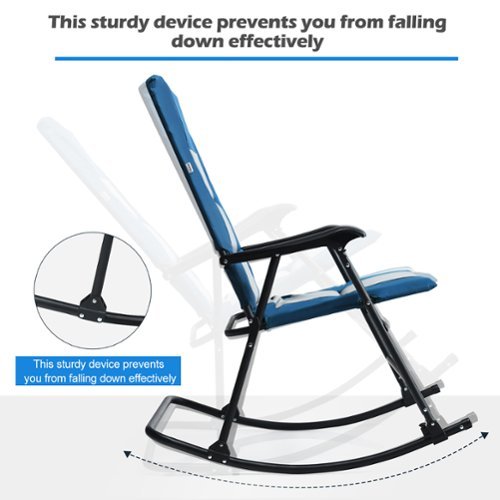 Costway Foldable Rocking Padded Chair Portable Camping Chair