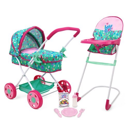 509 Crew - Baby Alive: Travel N' Feed Set - 7pcs - Green, Pink, Hearts