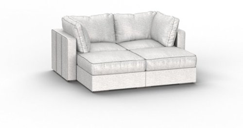 Lovesac - 4 Seats (3 Storage) + 4 Sides Tonal Sterling Luxe Chenille & Lovesoft - Tonal Sterling-Front_Standard 