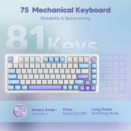 REDRAGON Wireless Mechanical Gaming Keyboard with Gasket Mounted, RGB Backlit 81 Keys, 75% Layout, Hot-Swappable - Purple/White/Blue HOW TO BUY