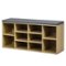 Costway - Entryway Padded Shoe Storage Bench 10-Cube Organizer Bench Adjustable - Natural-Front_Standard