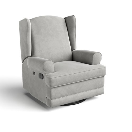 Storkcraft - Serenity Wingback Upholstered Recline Glider - Steel-Front_Standard 