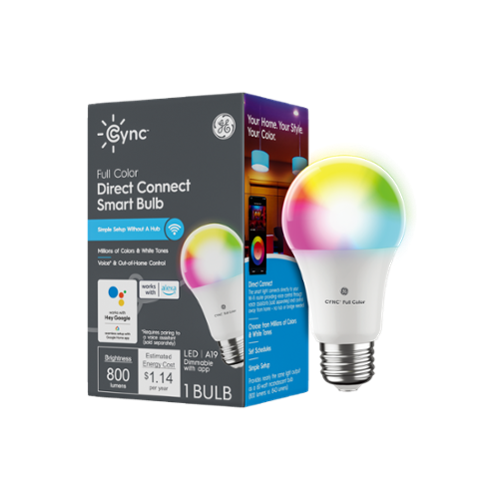 Cync - A19 Smart LED Light Bulb - Color Changing - Full Color-Front_Standard 