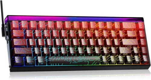 AULA - Hero68 HE 60-Key Wired Hall Effect Gaming Keyboard, RGB, Rapid Trigger and Response, Adjustable Actuation - Black/Red-Front_Standard 