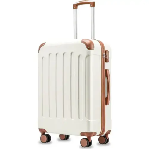 Front. LUGGEX - LUGGEX 28 Inch Luggage with Spinner Wheels, Hardside Suitcase with Wheels and TSA Approved - Lite-YY - White.