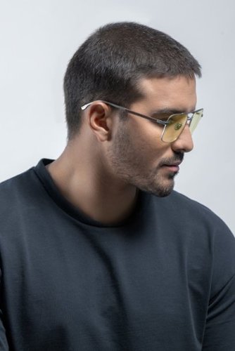 GUNNAR Witcher White Wolf Computer Glasses with Blue Light Reduction, Amber Lenses - Steel/Umber GLOBAL SHIPPING
