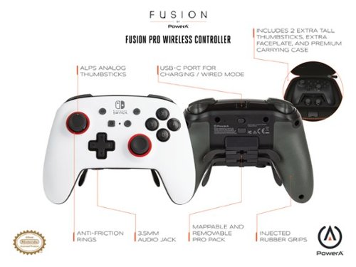 PowerA FUSION Pro Wireless Controller for Nintendo Switch - White/Black WORLDWIDE DELIVERY