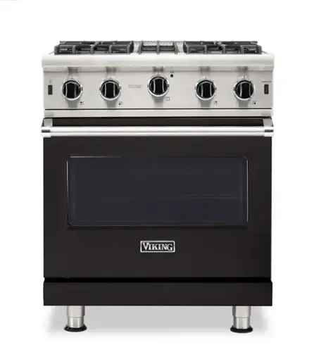 Front. Viking - 5-Series Gas Open Burner Range - Onyx.