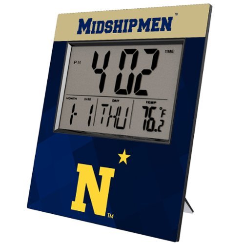 Keyscaper - Navy Midshipmen Color Block Digital Desk Clock - Multicolor-Front_Standard 