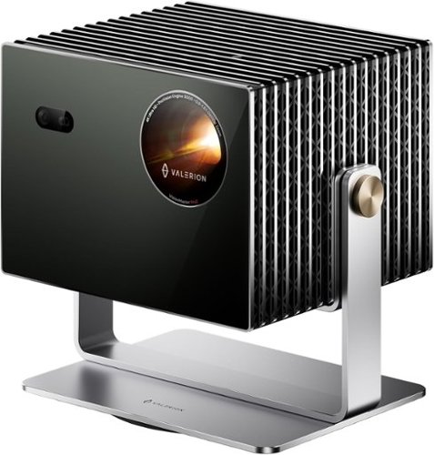 Valerion - VisionMaster Pro2 4K RGB Triple Laser Projector (3000 ISO Lumens) with Desktop Gimbal Stand Bundle - Black-Front_Standard 