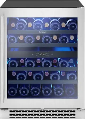 Front. Zephyr - 4.75 Cu.Ft. Brisas 24 in. 38-Bottle Built-In or Freestanding Dual Zone Wine Cooler - Stainless Steel + Glass.