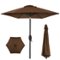 Best Choice Products - 7.5ft Heavy-Duty Outdoor Market Patio Umbrella w/ Push Button Tilt, Easy Crank - Brown-Front_Standard