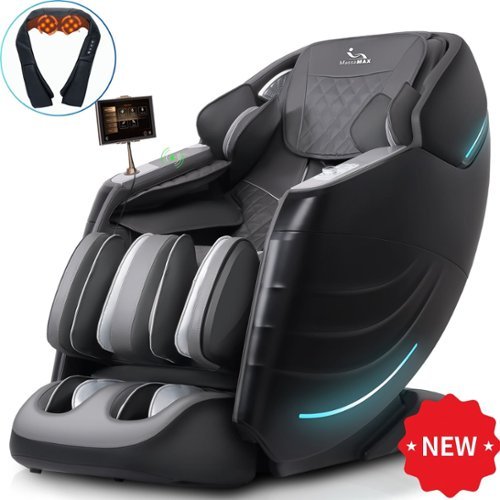 MassaMax - MD328 OTA Update Massage Chair ,20 Auto Promrams, APP Control ,Heat & Foot rollers Massage - Black-Front_Standard 