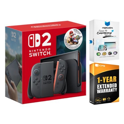 Switch 2 Mario Kart World Bundle with MightySkins Code and 1 Year