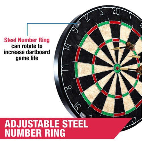MD Sports 18 in Sisal Dartboard with Staple-Free Bullseye and Steel Tip Dart Set Perfect Replacement Dartboard - ‎Black / Green / Red SHOP ONLINE