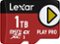 Lexar - 1TB PLAY PRO microSD Express Card, PCIe technology, C10, U3, V30, Full HD, 4K, Up to 900/600 MB/s Memory Card-Front_Standard