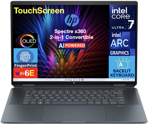 HP Spectre x360 2 in 1 Laptop 16.0 2.8K Display (Intel Ultra 7