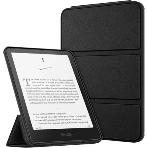 Kitcheniva - Slim Trifold Case For 7 Inch Kindle Paperwhite 12th 2024 Protective Cover - Black-Front_Standard 